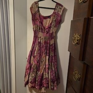 Grace Elements Pink and Cream Midi Dress